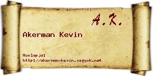 Akerman Kevin névjegykártya